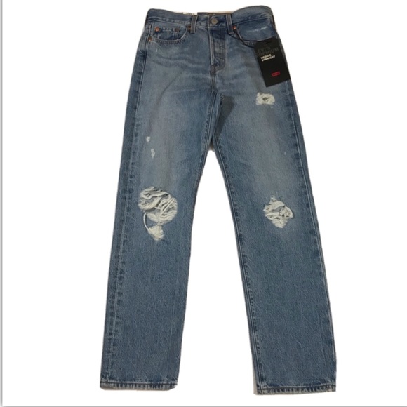 SOLD Levi's Wedgie Straight Distressed Jeans - Picture 5 of 7